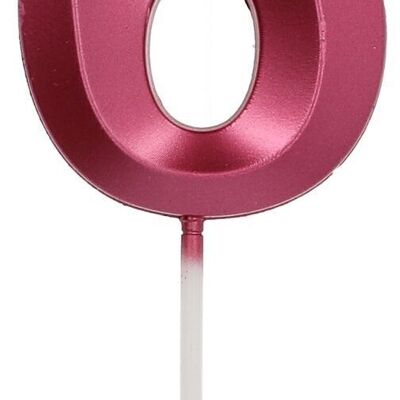 Candle Glamour Number 6 Pink Metallic