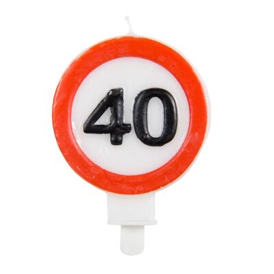 Bougie 40e anniversaire Panneau de signalisation