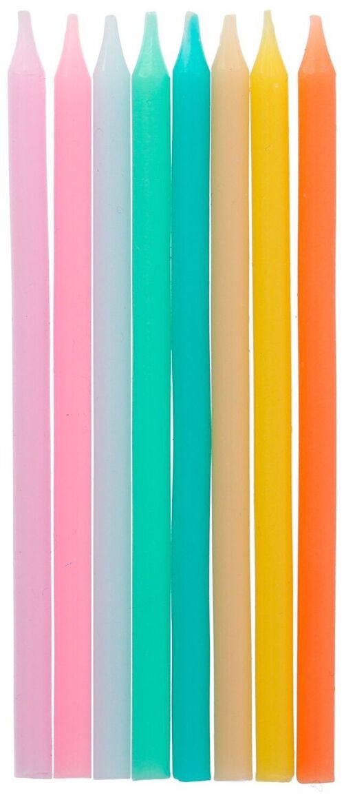 Candles Pastel Multicolored 10cm - 24 pieces