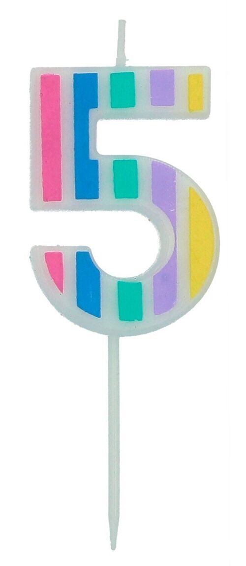 Candle Pastel Number 5 Multicolour