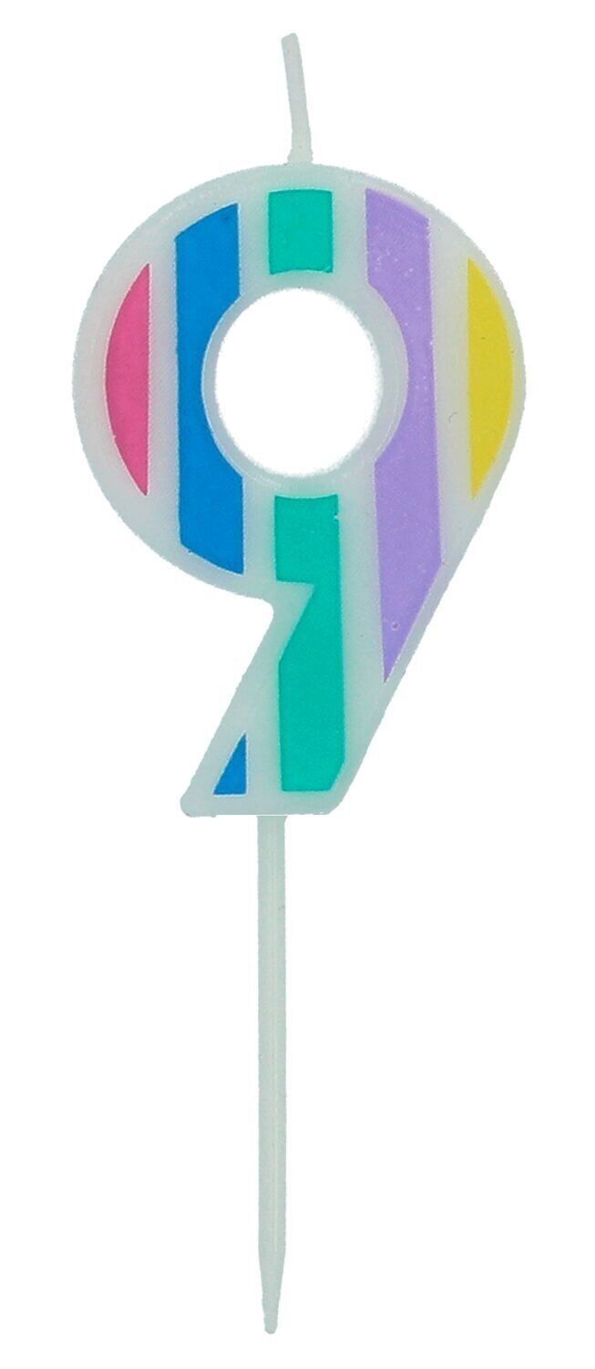 Candela pastello numero 9 multicolore