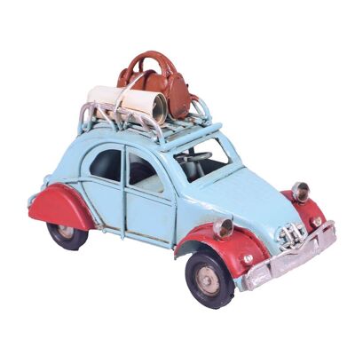 Boîte de voiture miniature rétro turquoise