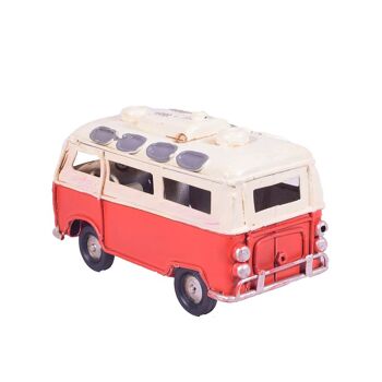 Mini miniature de bus fourgon en étain rouge 2