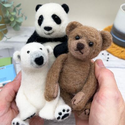 Needle Felting Bumper Kit - Three Bears.