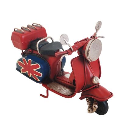 Modello in latta in miniatura di scooter rosso in metallo