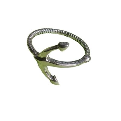 Unisex-Ring aus massivem 925er-Sterlingsilber im Anker-Stil