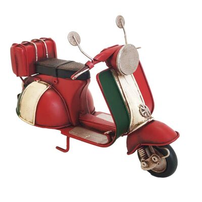 Modelo de scooter de metal rojo en miniatura