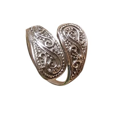 Verstellbarer Vintage-Ring aus 925er Sterlingsilber im filigranen Stil