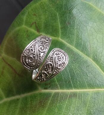 Bague réglable en argent sterling 925 de style filigrane vintage 8