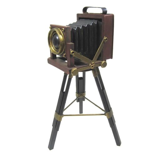 Retro Metal Tripod Camera Miniature Tin Model