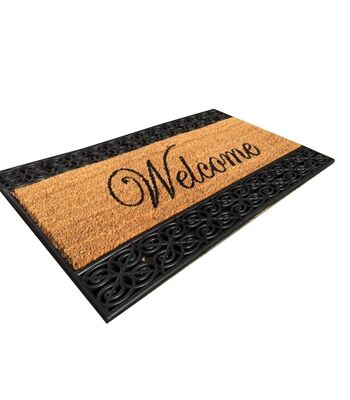 Paillasson Welcome marron et noir 45 x 75 cm 1