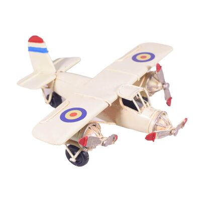 Modello in miniatura in latta di aeroplano bianco