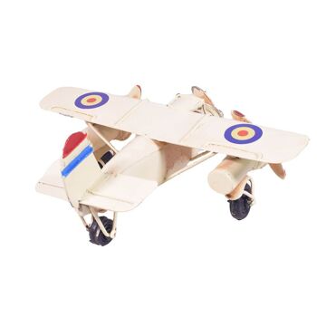 Modèle miniature d'avion blanc en étain 2