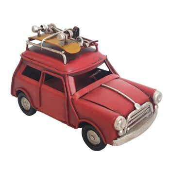 Miniature de voiture rouge rétro en étain 1