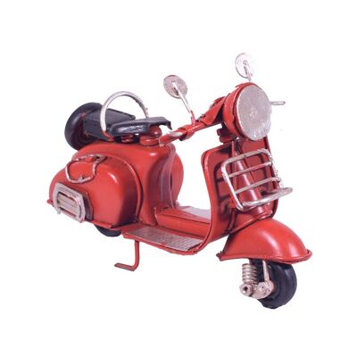 Modèle miniature en étain de scooter rouge en métal