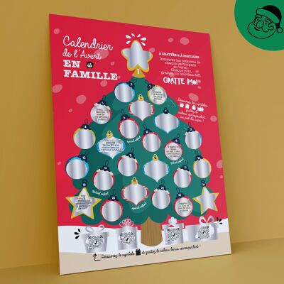 Calendario dell'Avvento da grattare FAMILY 👨‍👩‍👧‍👧 Gioco di Natale