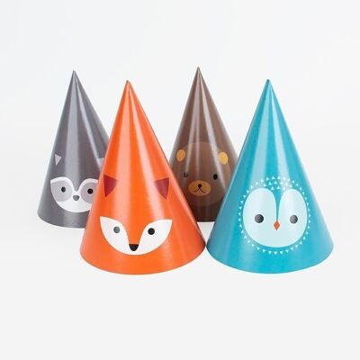 8 Pointed hats: mini forest animals