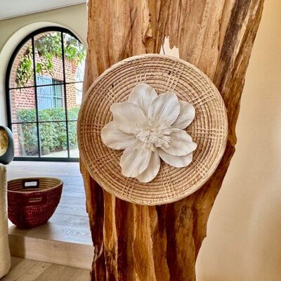 Decorative wall hanging in sola and wicker - SELA