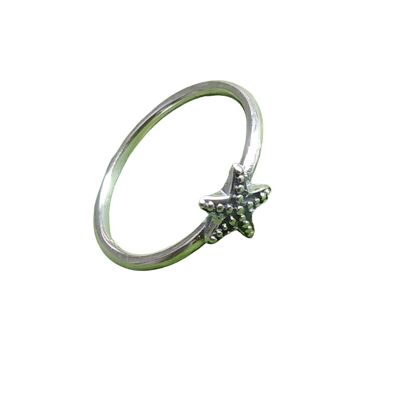 Affascinante anello in argento sterling 925 stile stella marina