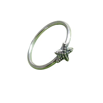 Encantador anillo de plata de ley 925 estilo estrella de mar