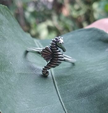 Bague en argent sterling 925 style hippocampe 7