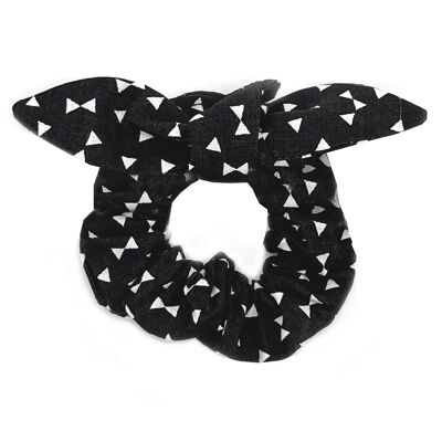 „CACHOU“ Schleife Scrunchie Kobold. Schwarz-Weiss