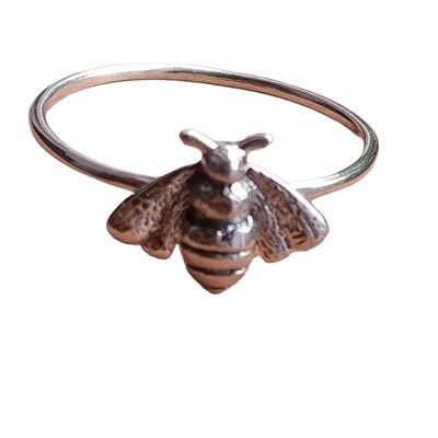 Anello gigante in argento sterling 925 con motivo ape da miele