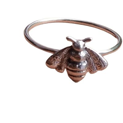 Riesiger Ring aus 925er Sterlingsilber mit Honigbienenmuster