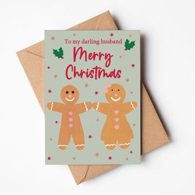 Gingerbread husband Christmas card