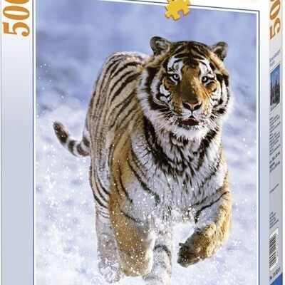 500 Piece Puzzle Tiger in the Snow