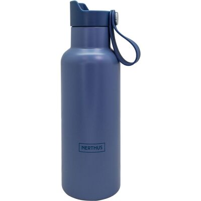 Doppelwandige Sportflasche mit Klickverschluss, 500 ml, Marineblau