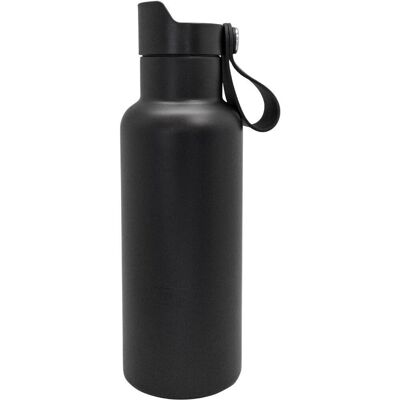 Doppelwandige Sportflasche mit Klickverschluss 500 ml Schwarz