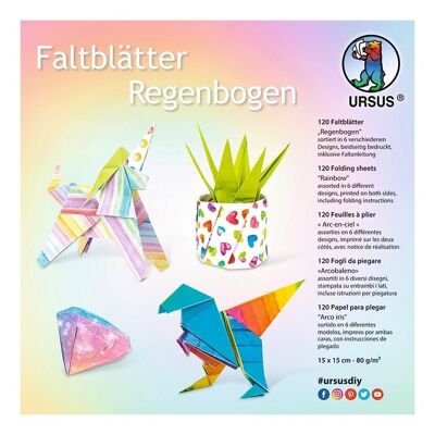 Faltblätter "Regenbogen", 15 x 15 cm