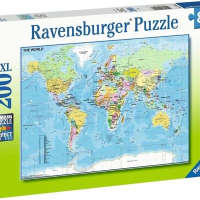 Puzzle de mapa mundial XXL de 200 piezas
