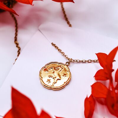 Collar con el signo del zodiaco "Aries" Acero inoxidable