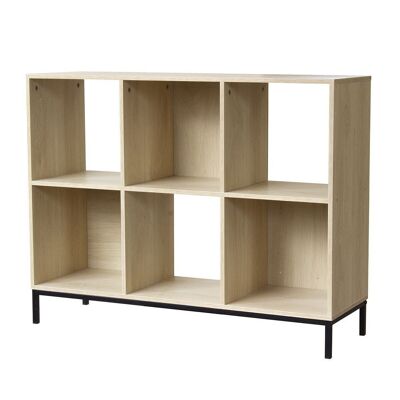 6-compartment storage shelf with metal feet
