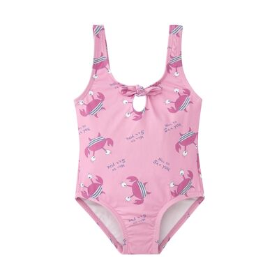 GIRL'S SWIMSUIT PINK CRAB