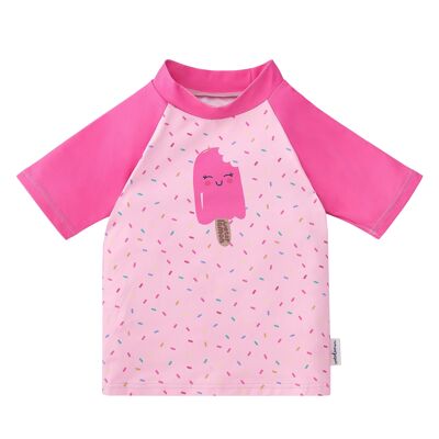 ICE CREAM PINK SHORT SLEEVE LYCRA SWIM T-SHIRT