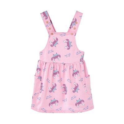 VESTIDO INFANTIL ROSA CANGREJOS