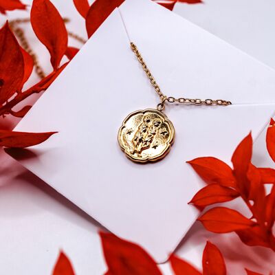Astrological sign necklace "Gemini" Stainless steel