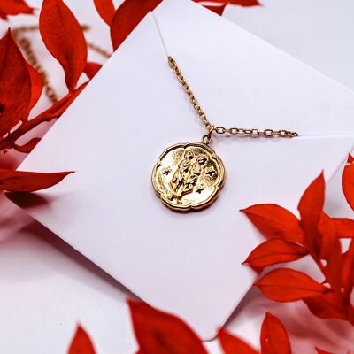 Collier signe astrologique "Gemeaux" Acier inoxydable