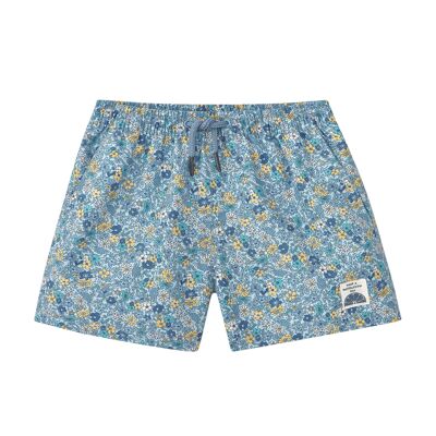 KIDS & PAPI SWIMSUIT WITH BLUE AND YELLOW FLOWERS