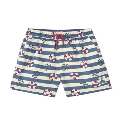 KIDS & PAPI MAILLOT DE BAIN ET FLOTTEURS BLEU, BLANC