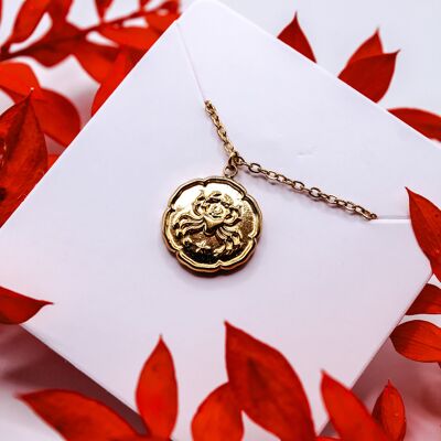 Collana con segno zodiacale "Cancro" Acciaio inossidabile