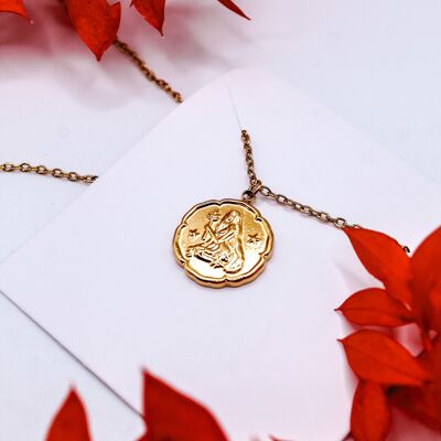 Collar con signos astrológicos "Virgo" Acero inoxidable