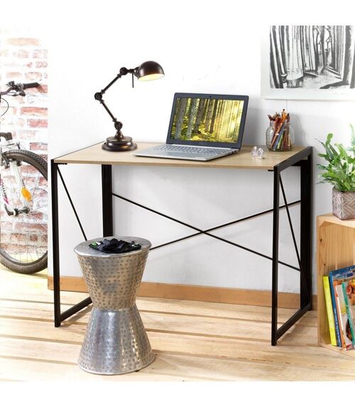 Bureau pliable style industriel - Longueur 100 cm