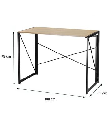 Bureau pliable style industriel - Longueur 100 cm 4