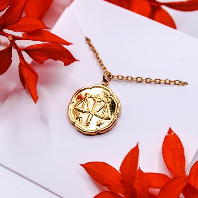 Astrological sign necklace "Libra" Stainless steel
