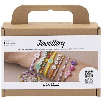 Kit gioielli fai da te - Braccialetti colorati - Perline - 8 pz