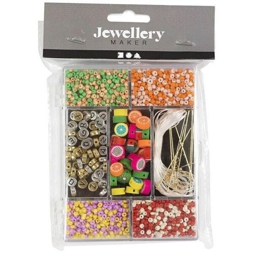 Kit DIY bijoux - Perles - Mélange de fruits - Couleurs vives